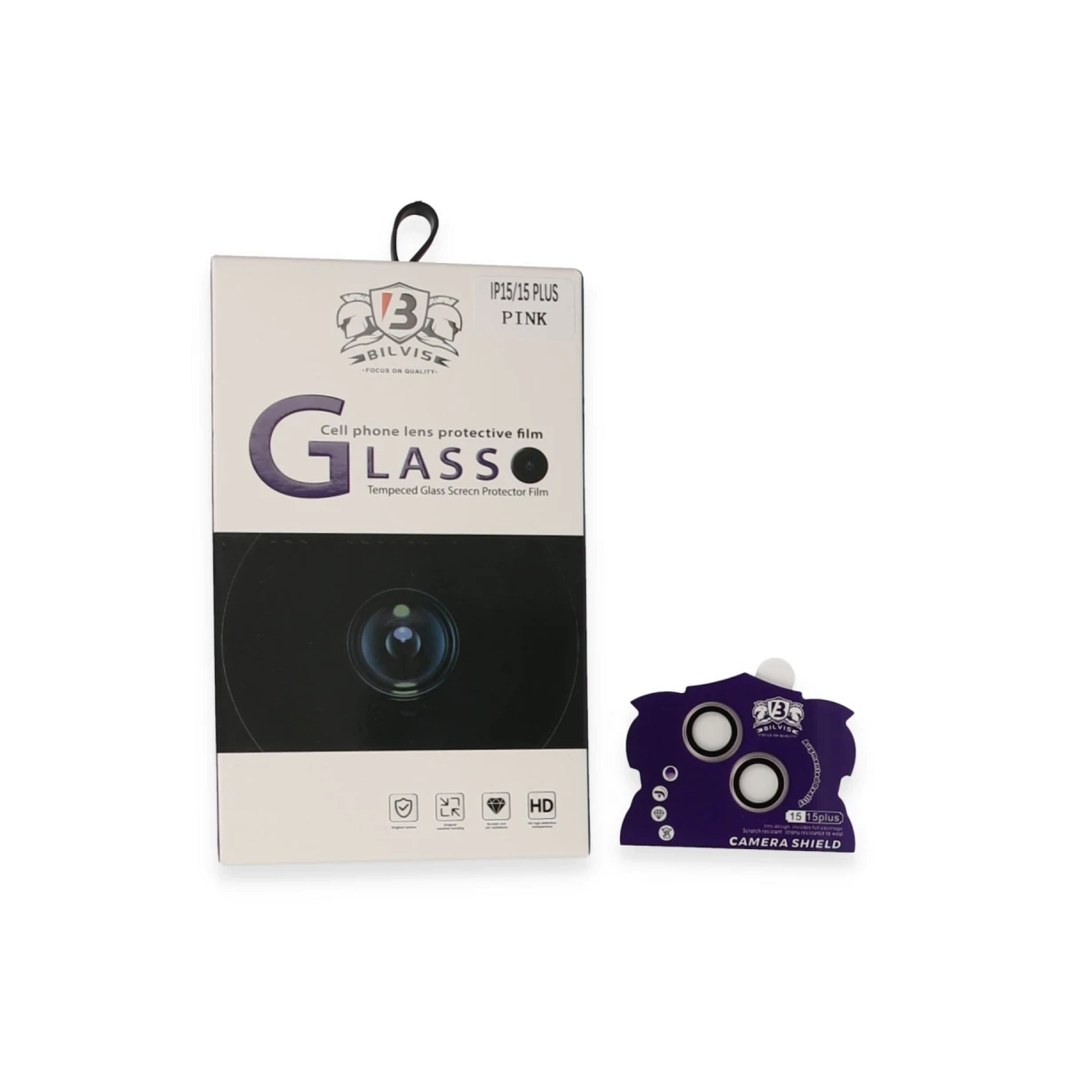 Apple iPhone 15 Bilvis Titan Kamera Lens - Pembe