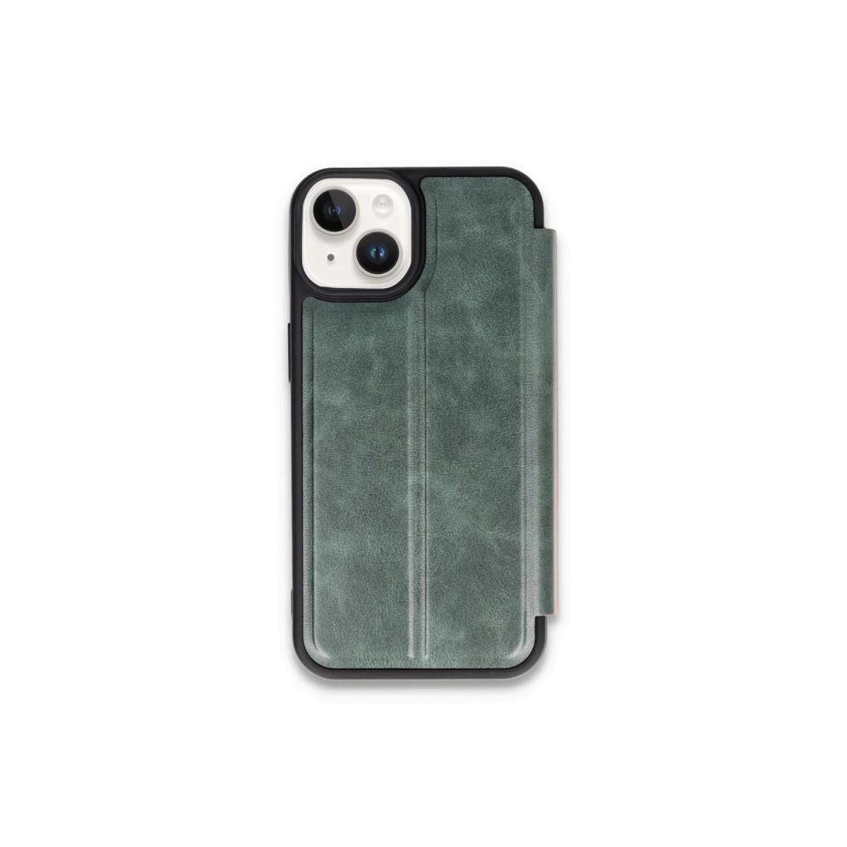 Apple iPhone 15 Kılıf Flip Cover - Koyu Yeşil
