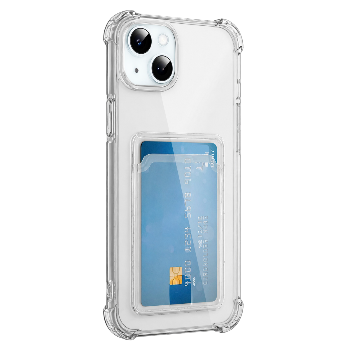 Apple iPhone 15 Kılıf Kart Şeffaf Silikon - Şeffaf