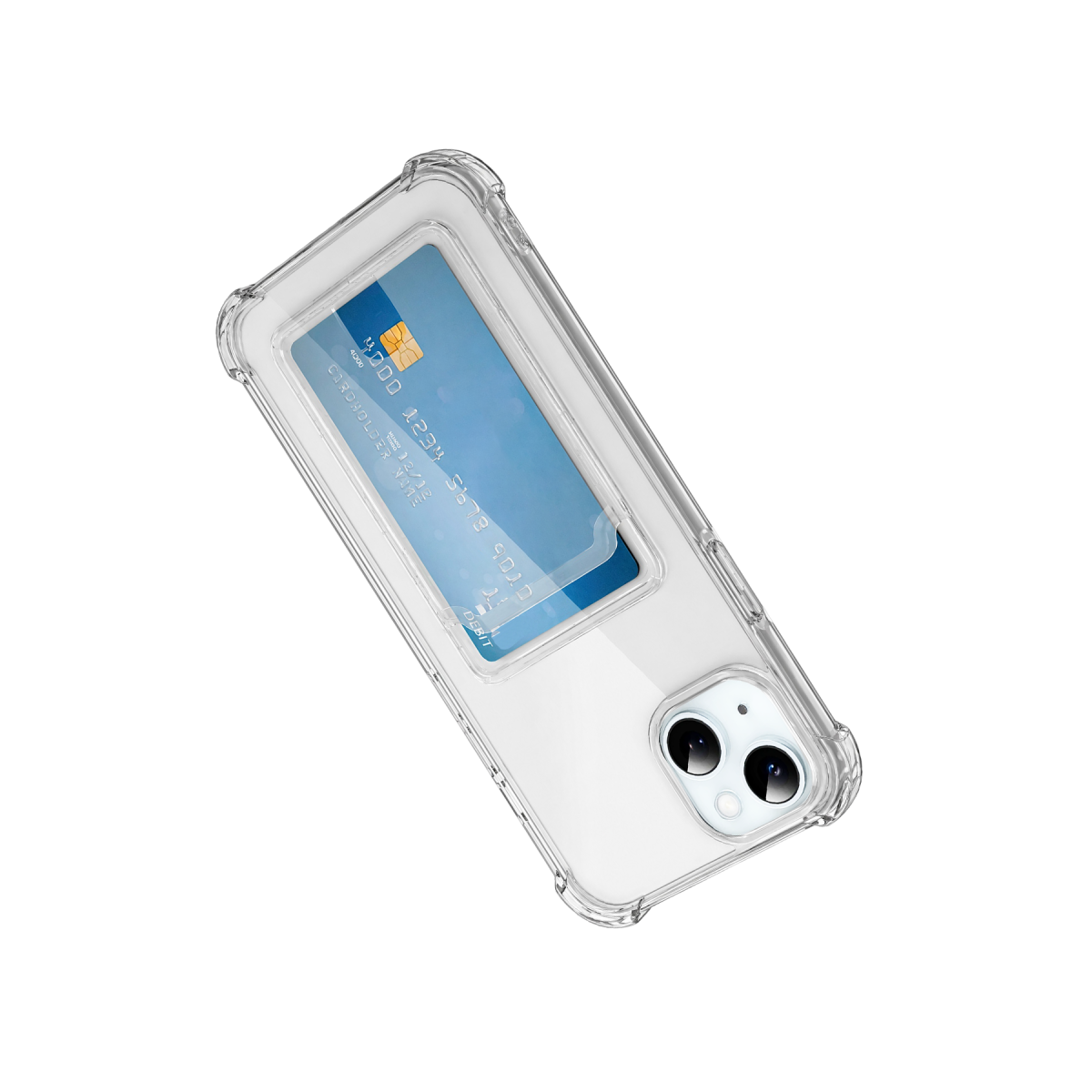Apple iPhone 15 Kılıf Kart Şeffaf Silikon - Şeffaf