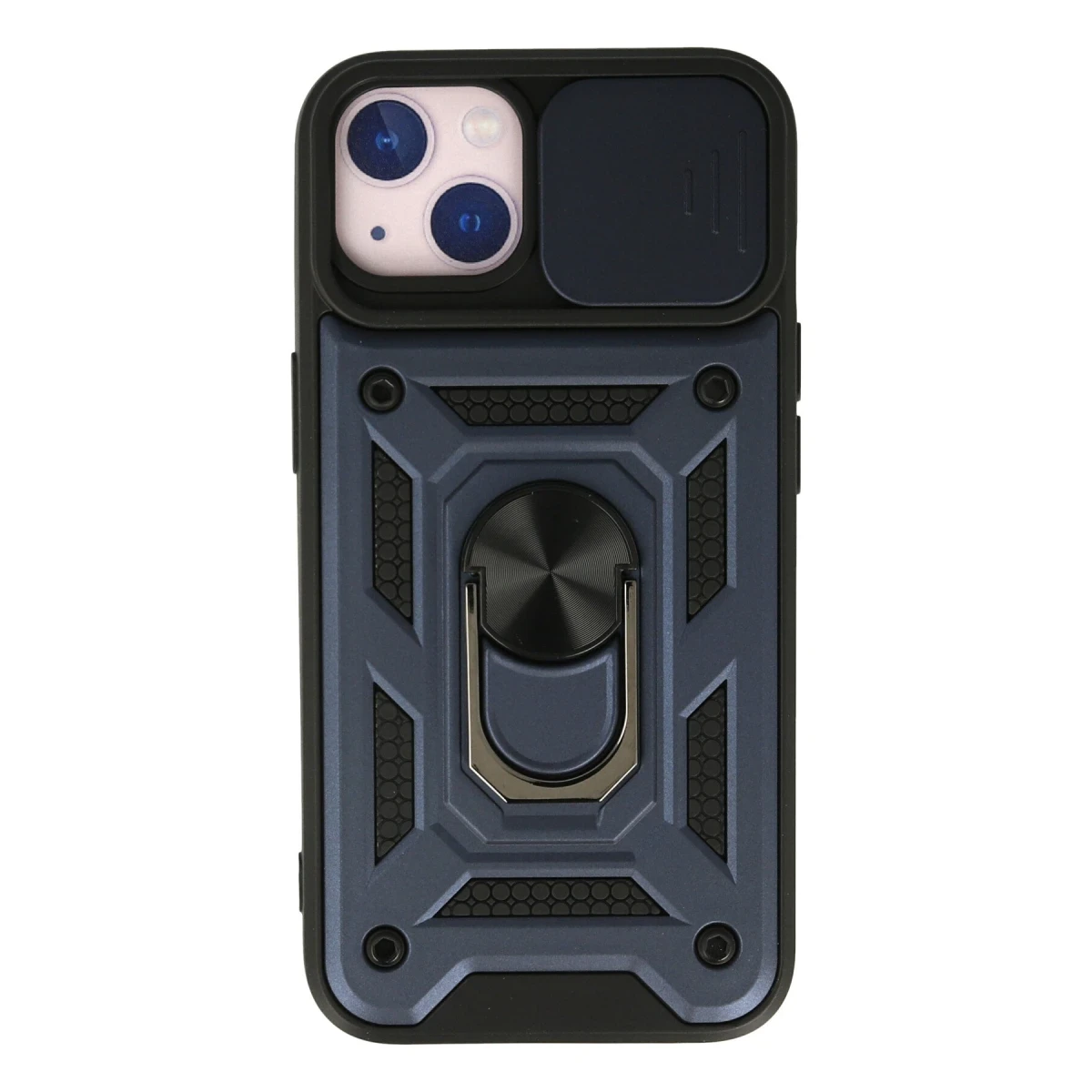 Apple iPhone 15 Kılıf Pars Lens Yüzüklü Silikon - Lacivert