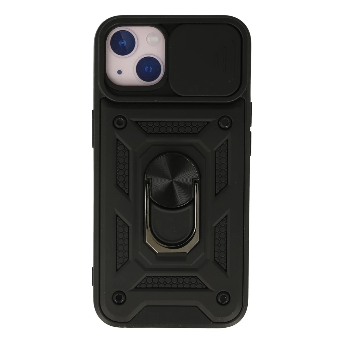 Apple iPhone 15 Kılıf Pars Lens Yüzüklü Silikon - Siyah