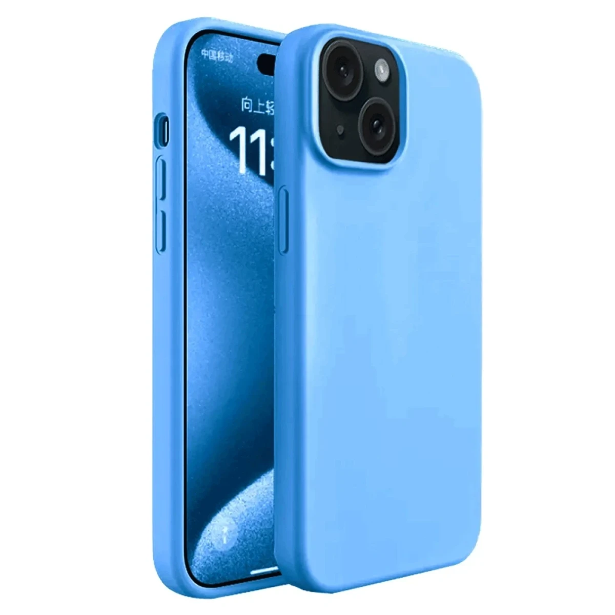 Apple iPhone 15 Plus Kılıf First Silikon - Mavi