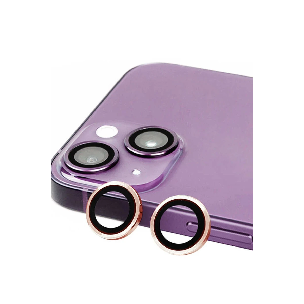 Apple iPhone 15 Plus Raze Metal Kamera Lens - Pembe