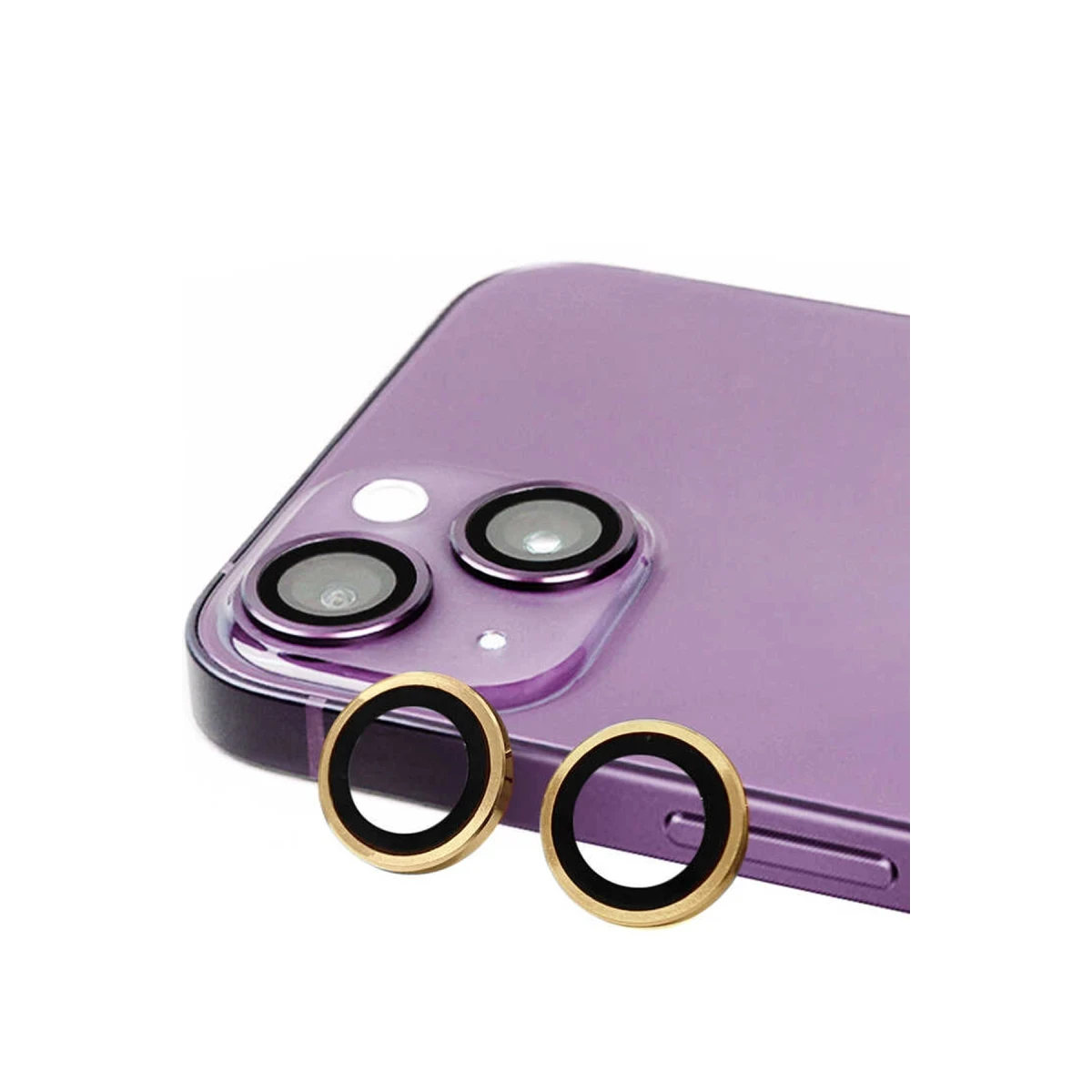 Apple iPhone 15 Plus Raze Metal Kamera Lens - Sarı