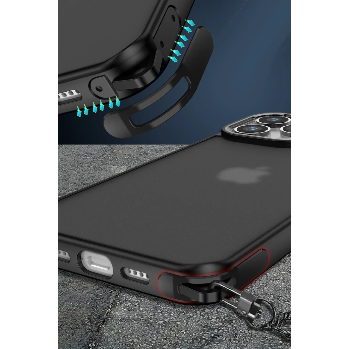 Apple iPhone 15 Pro Kılıf Elegant Kapak - Siyah