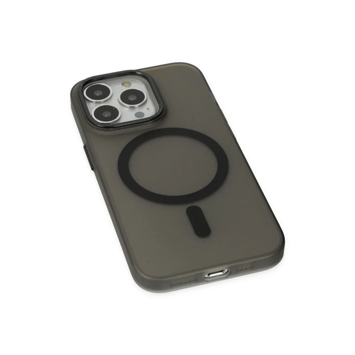 Apple iPhone 15 Pro Kılıf Lodos Magneticsafe Mat Kapak - Siyah