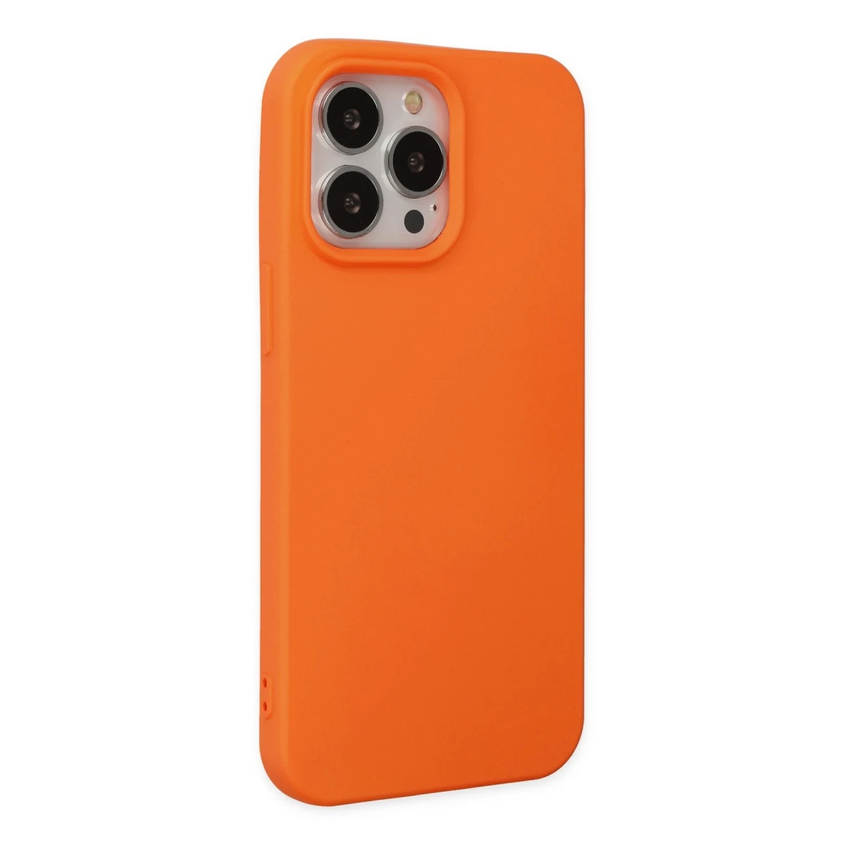 Apple iPhone 15 Pro Kılıf Nano içi Kadife Silikon - Turuncu