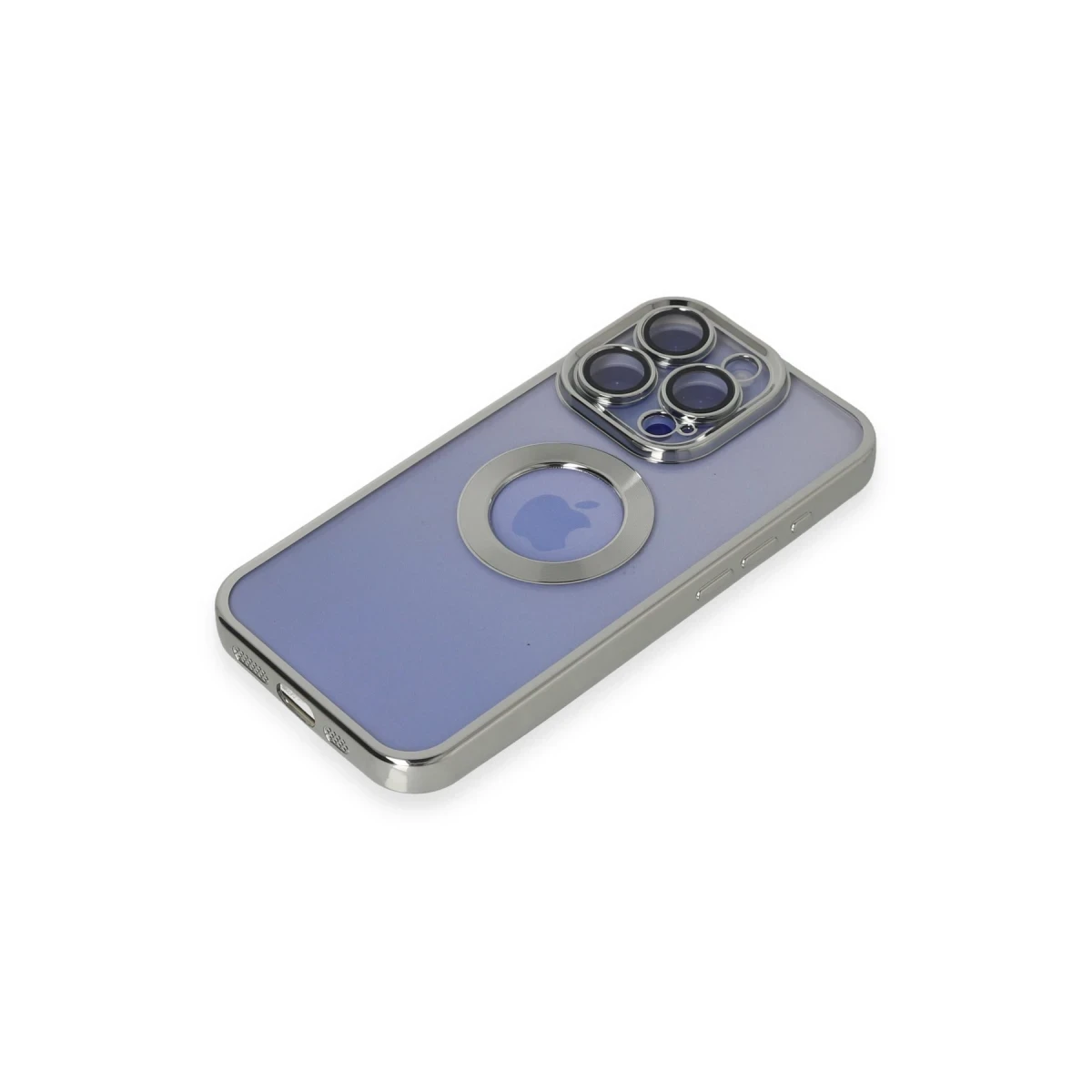 Apple iPhone 15 Pro Kılıf Slot Silikon - Gümüş