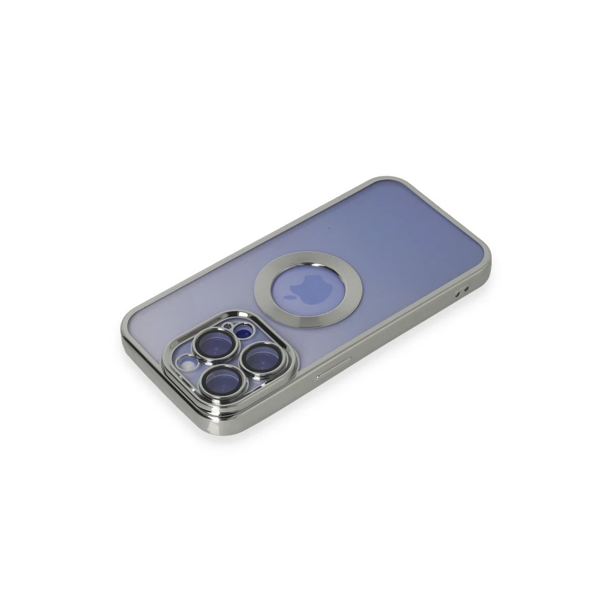 Apple iPhone 15 Pro Kılıf Slot Silikon - Gümüş