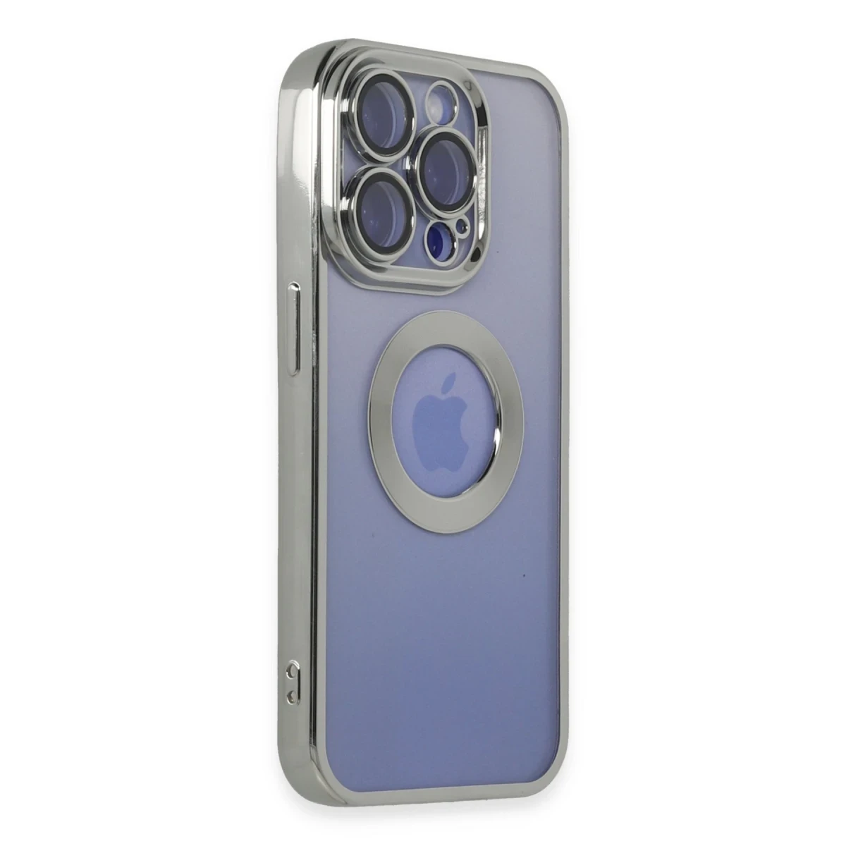 Apple iPhone 15 Pro Kılıf Slot Silikon - Gümüş