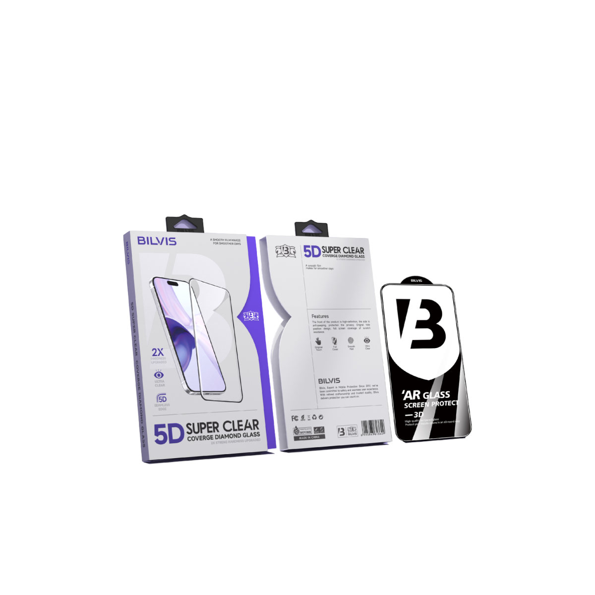 Apple iPhone 15 Pro Max Bilvis 5D Super Clear Diamond Cam Ekran Koruyucu