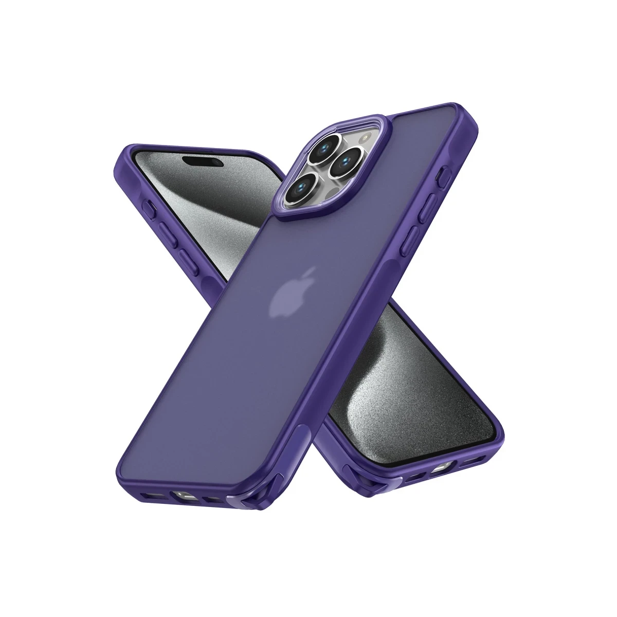 Apple iPhone 15 Pro Max Kılıf Elegant Kapak - Derin Mor