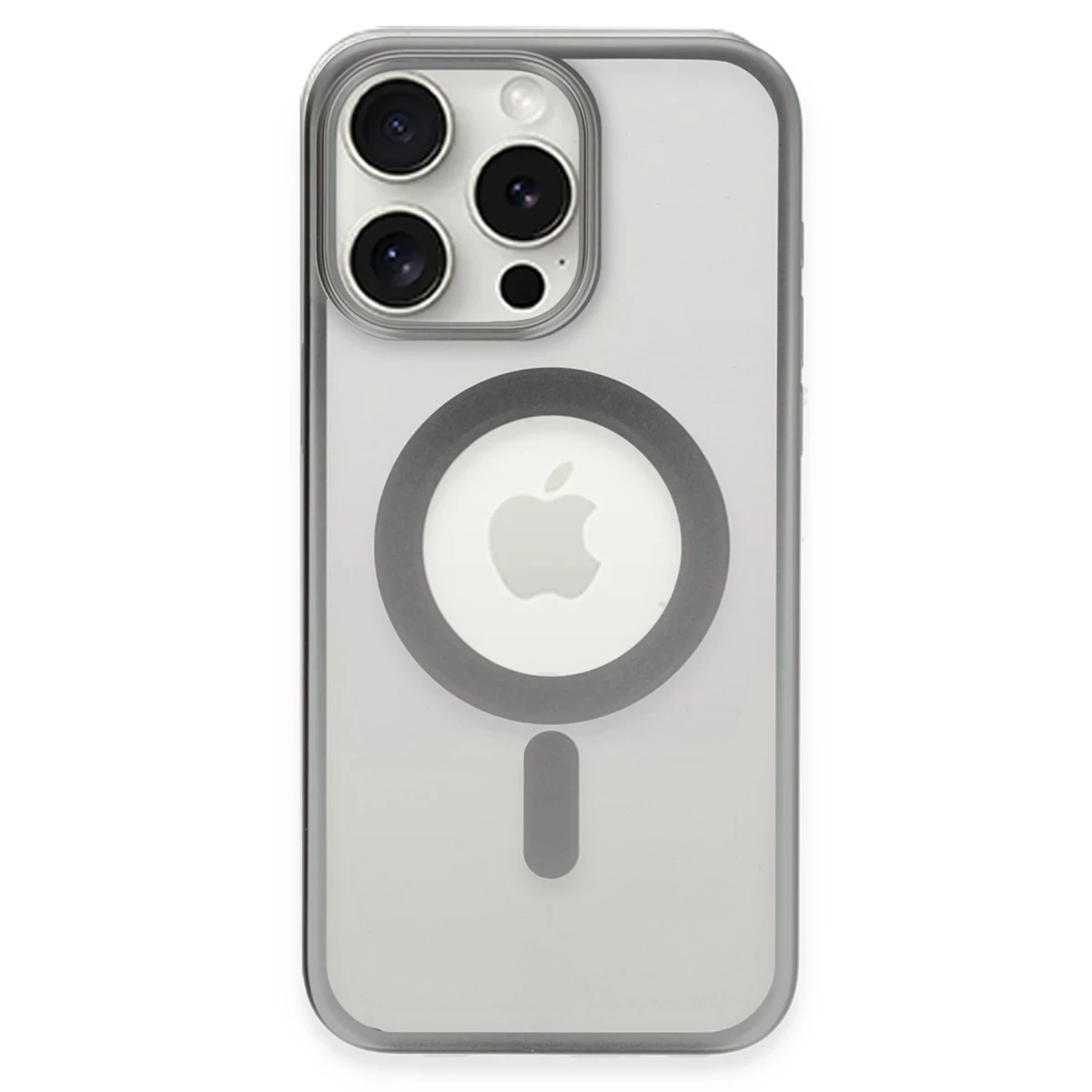 Apple iPhone 15 Pro Max Kılıf Erozi Magsafe Kapak - Gümüş