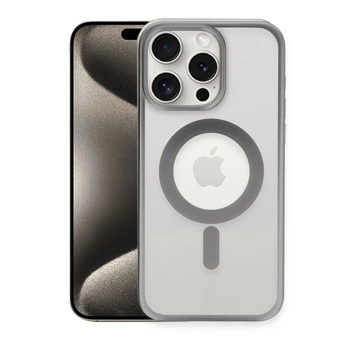 Apple iPhone 15 Pro Max Kılıf Erozi Magsafe Kapak - Gümüş