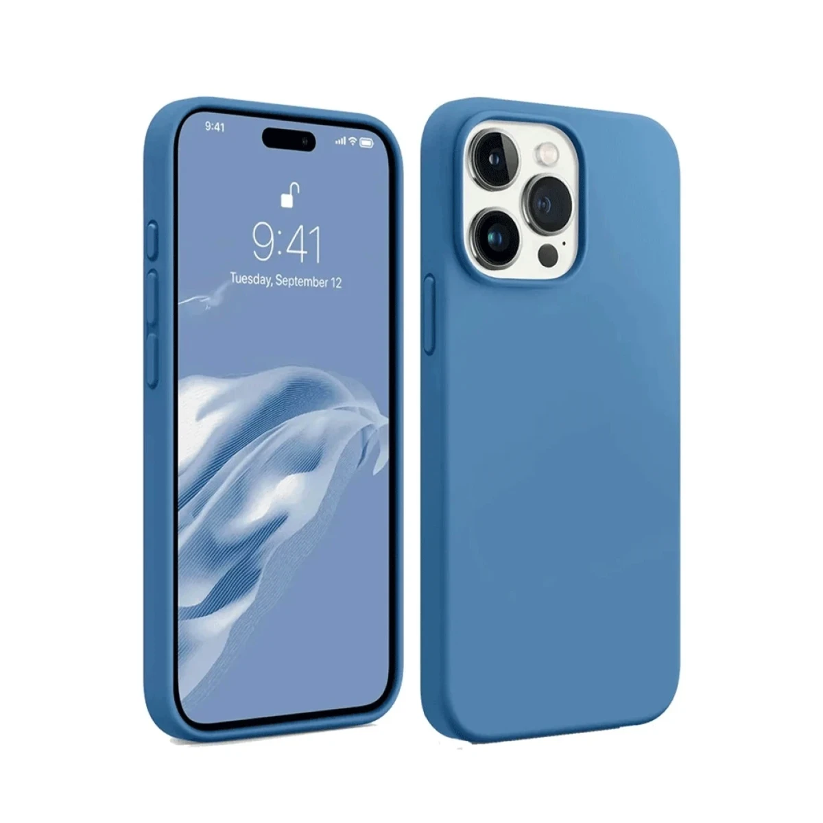 Apple iPhone 15 Pro Max Kılıf First Silikon - Mavi