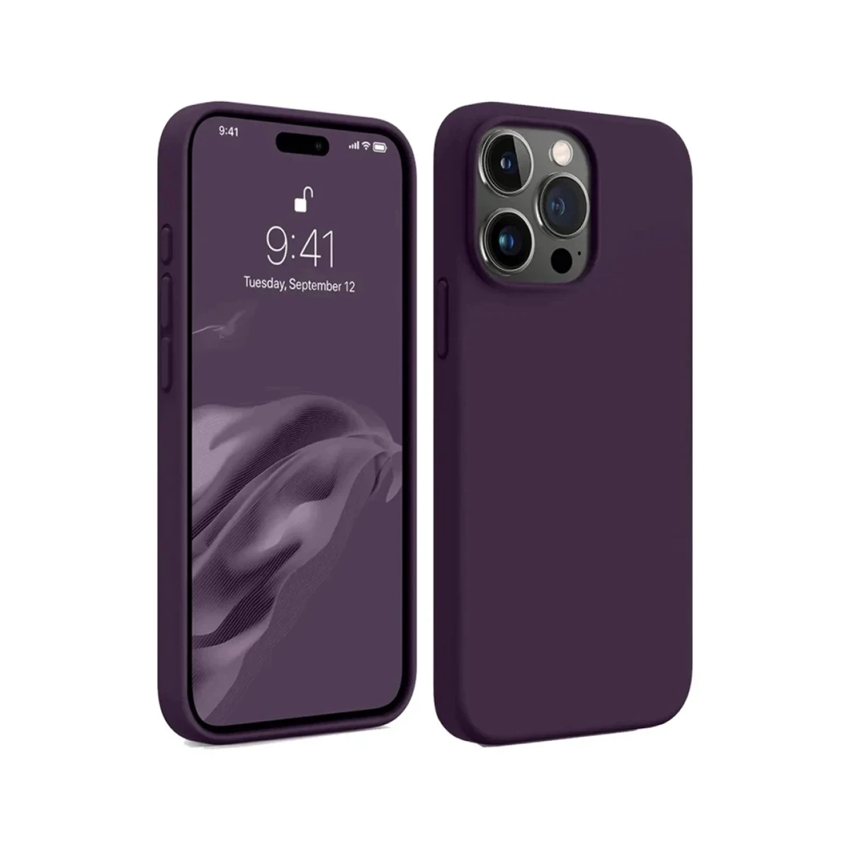 Apple iPhone 15 Pro Max Kılıf First Silikon - Mürdüm