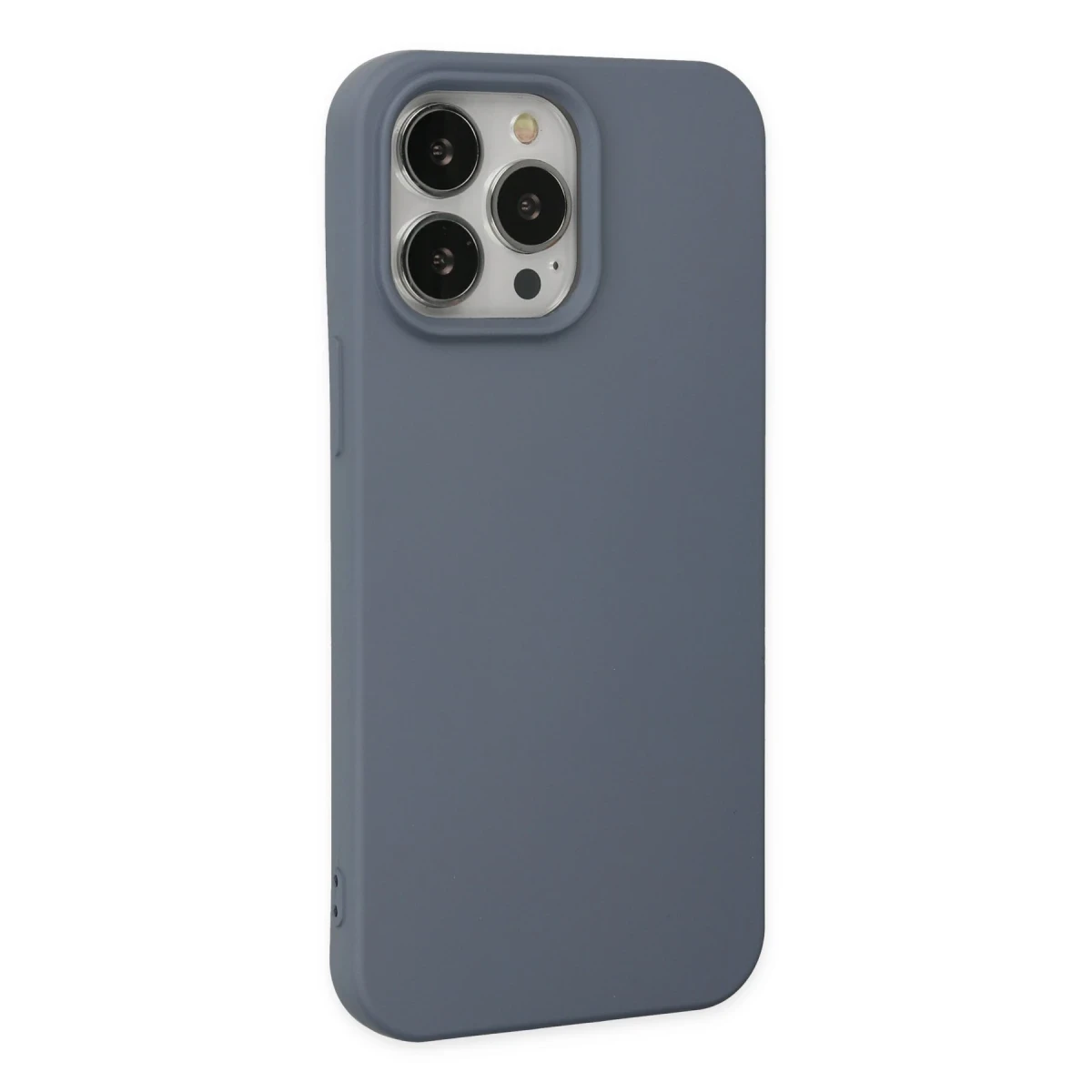 Apple iPhone 15 Pro Max Kılıf Nano içi Kadife Silikon - Gri