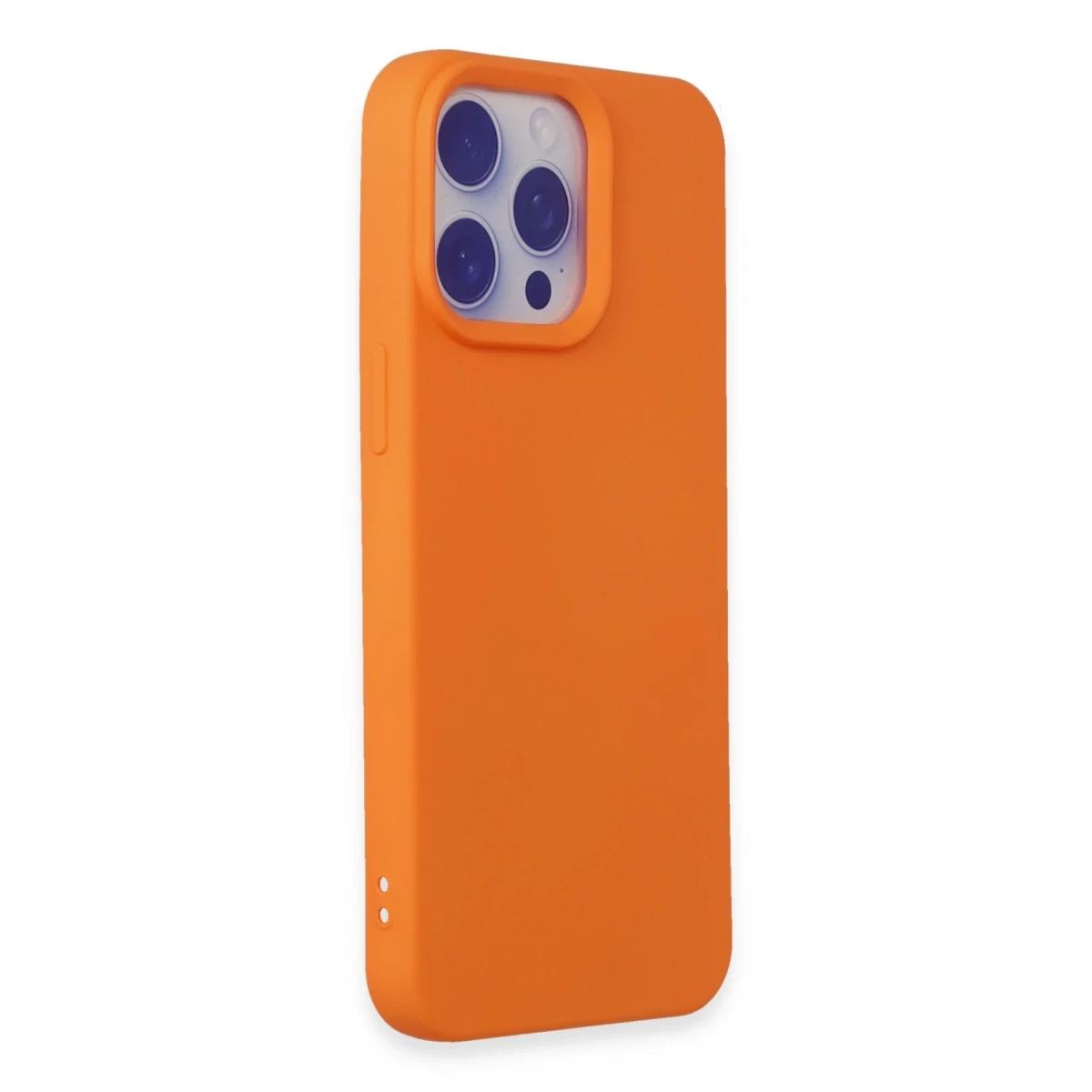 Apple iPhone 15 Pro Max Kılıf Nano içi Kadife Silikon - Turuncu