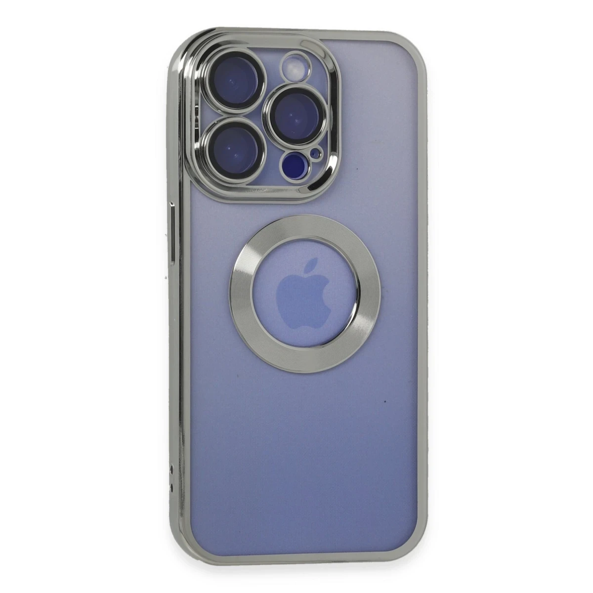 Apple iPhone 15 Pro Max Kılıf Slot Silikon - Gümüş