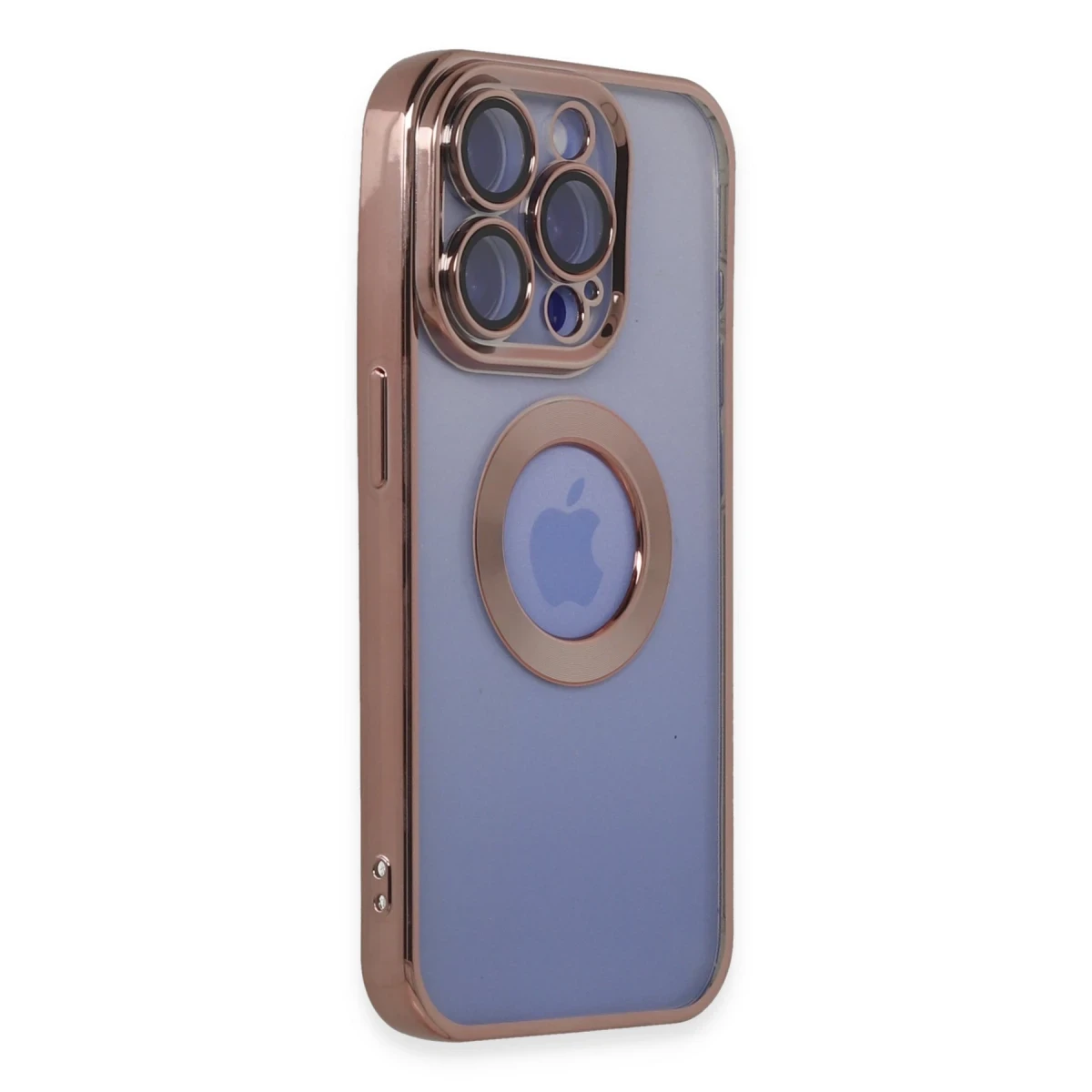 Apple iPhone 15 Pro Max Kılıf Slot Silikon - Rose Gold