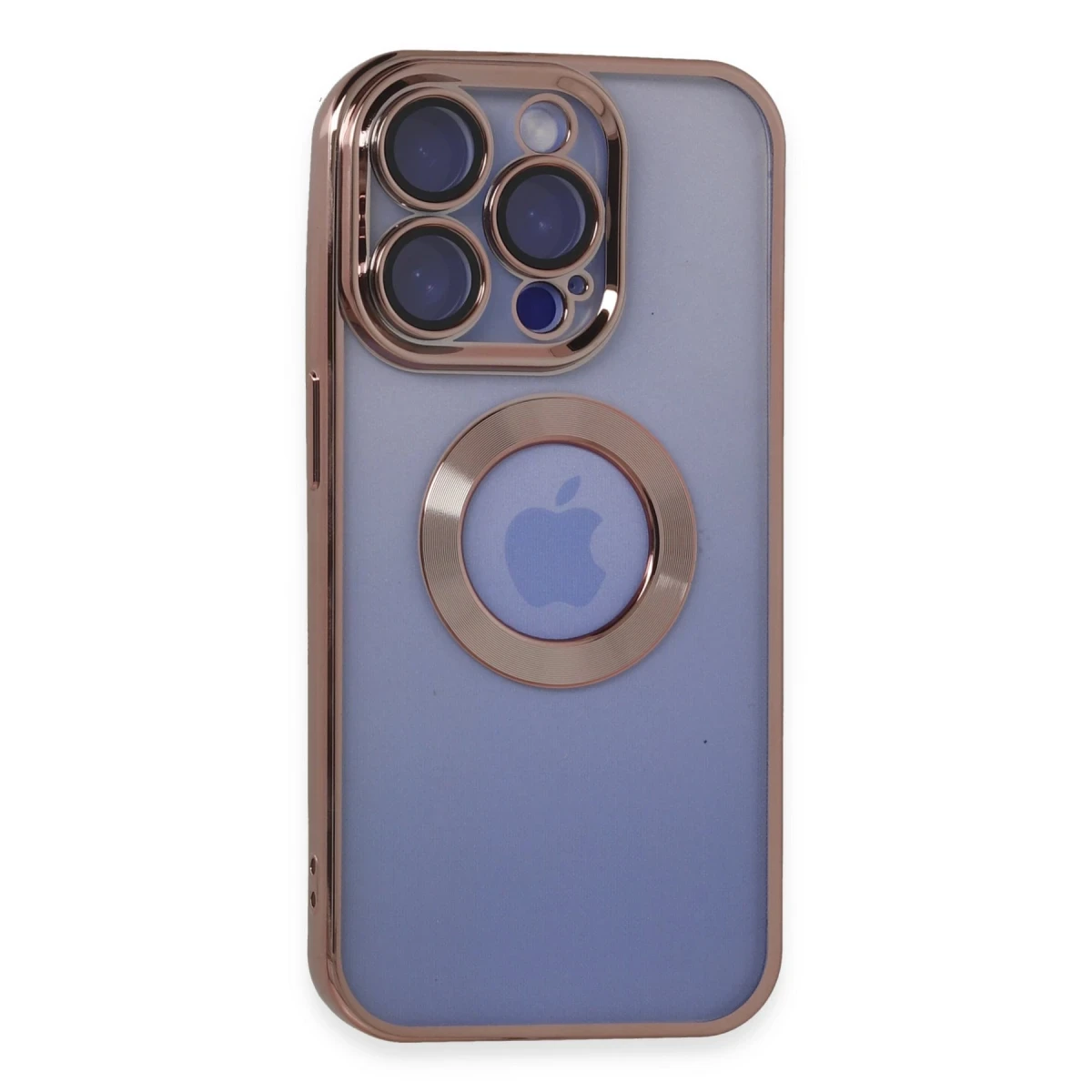 Apple iPhone 15 Pro Max Kılıf Slot Silikon - Rose Gold