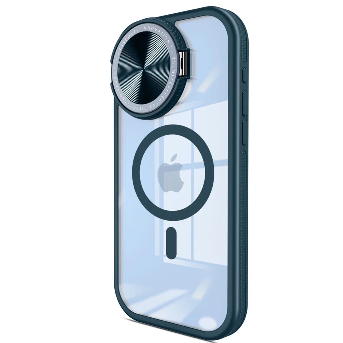 Apple iPhone 15 Pro Max Kılıf Teleskop Lens Magsafe Silikon Kapak - Lacivert