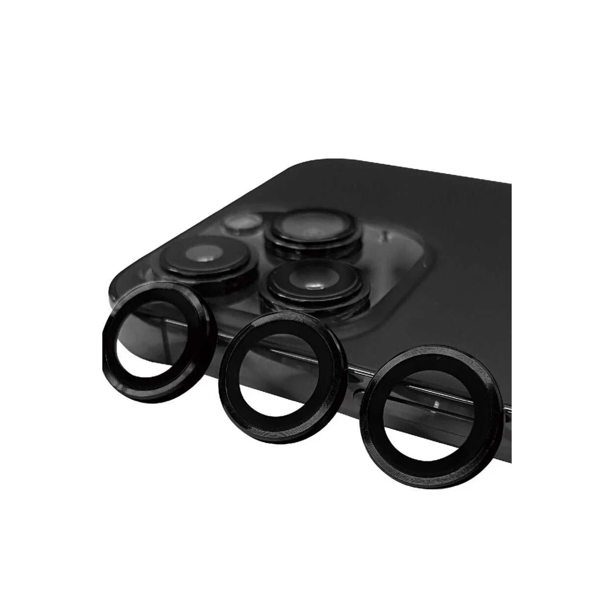 Apple iPhone 15 Pro Raze Metal Kamera Lens - Siyah