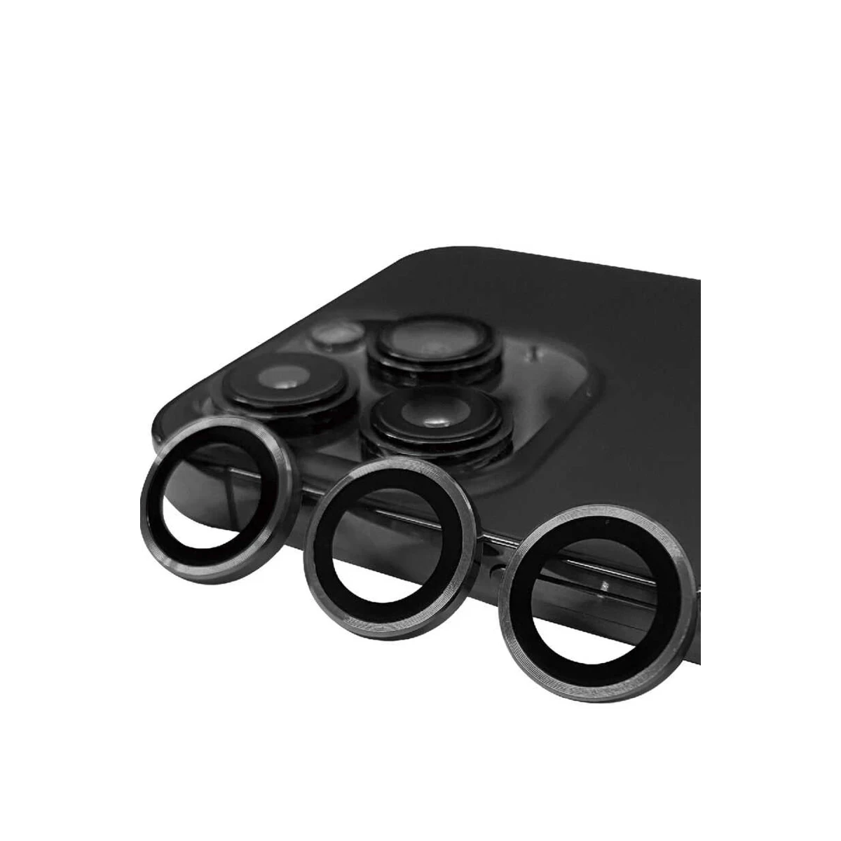 Apple iPhone 15 Pro Raze Metal Kamera Lens - Titan Gri