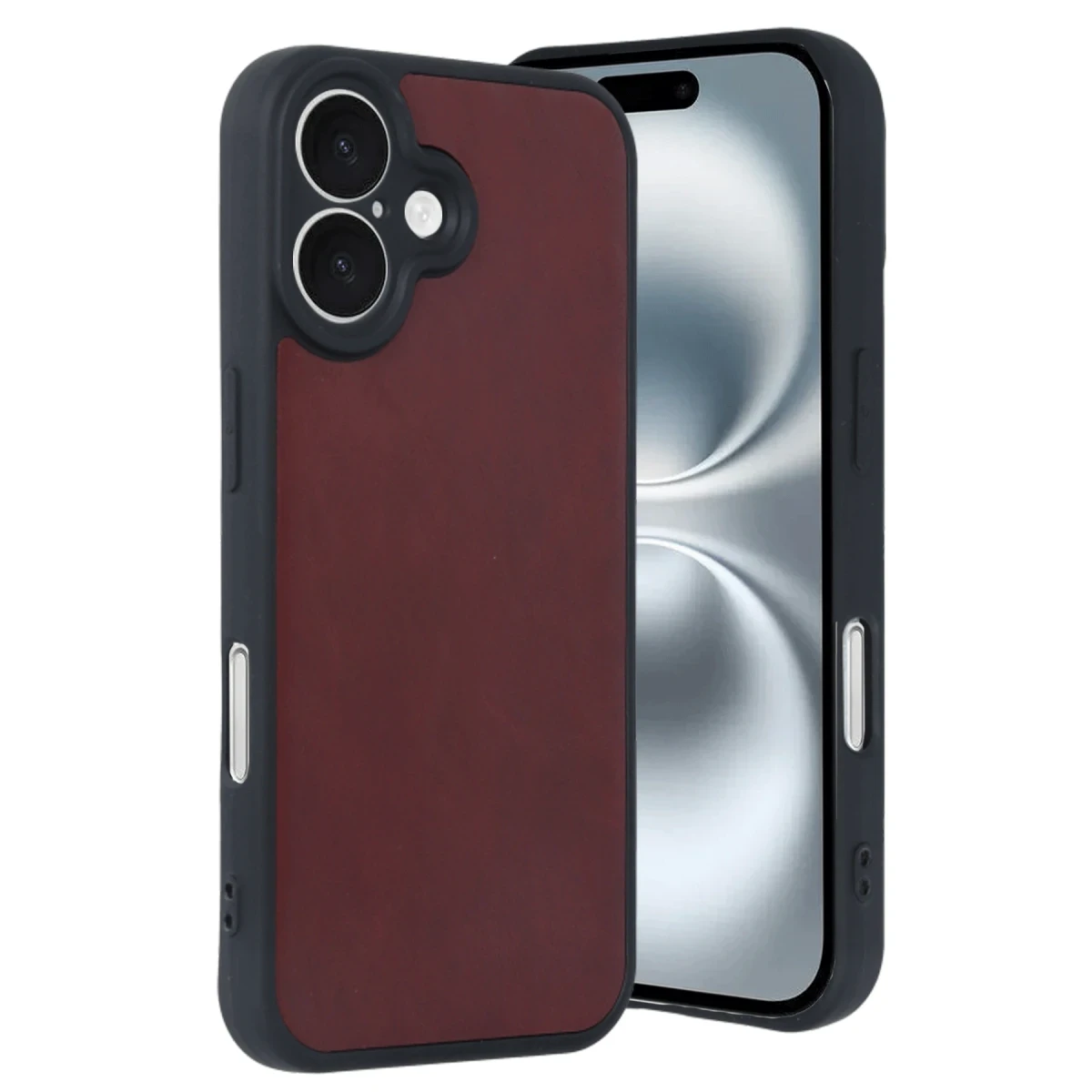 Apple iPhone 16 Kılıf Aras Deri Kapak - Bordo