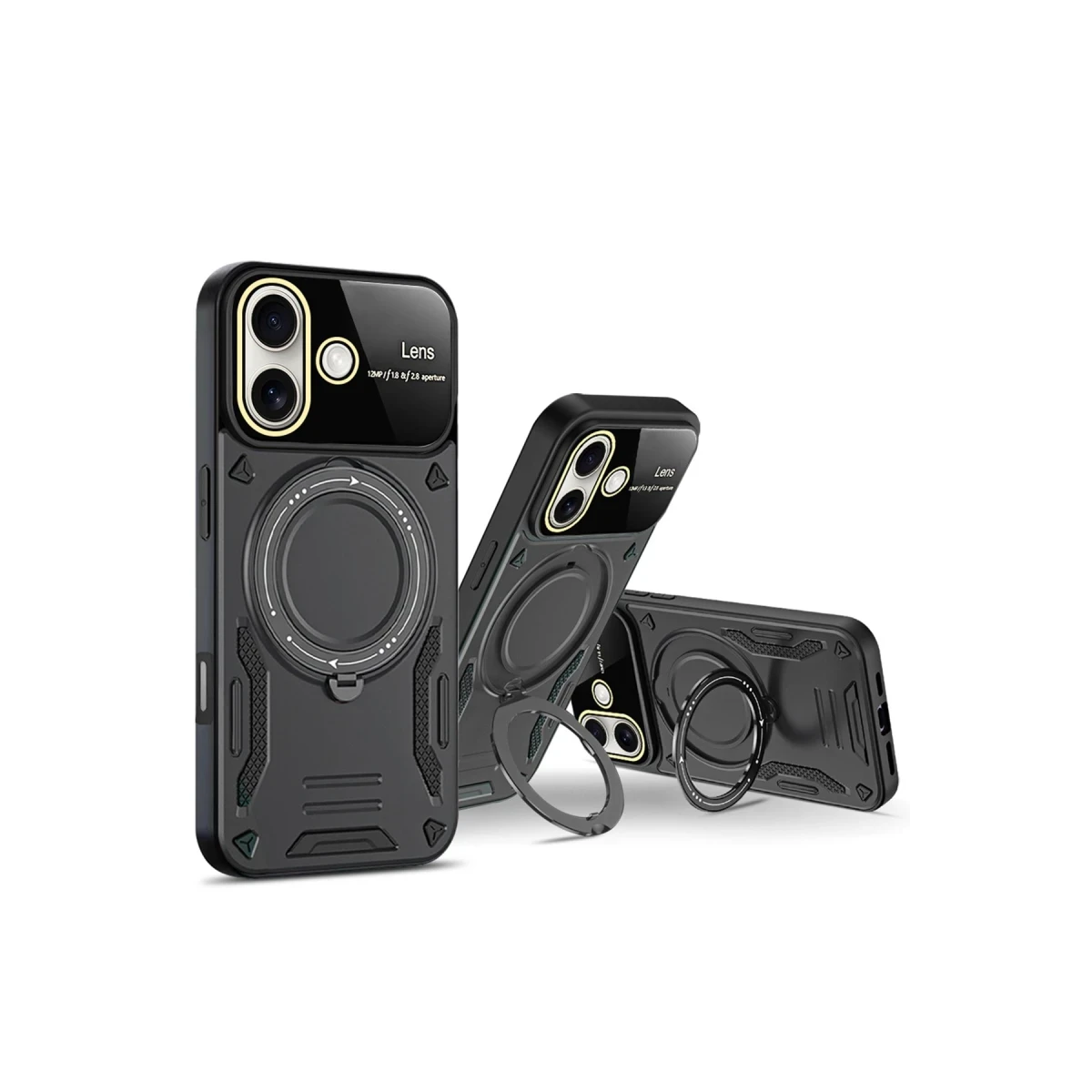 Apple iPhone 16 Kılıf Joy Lens Standlı Kapak - Mor