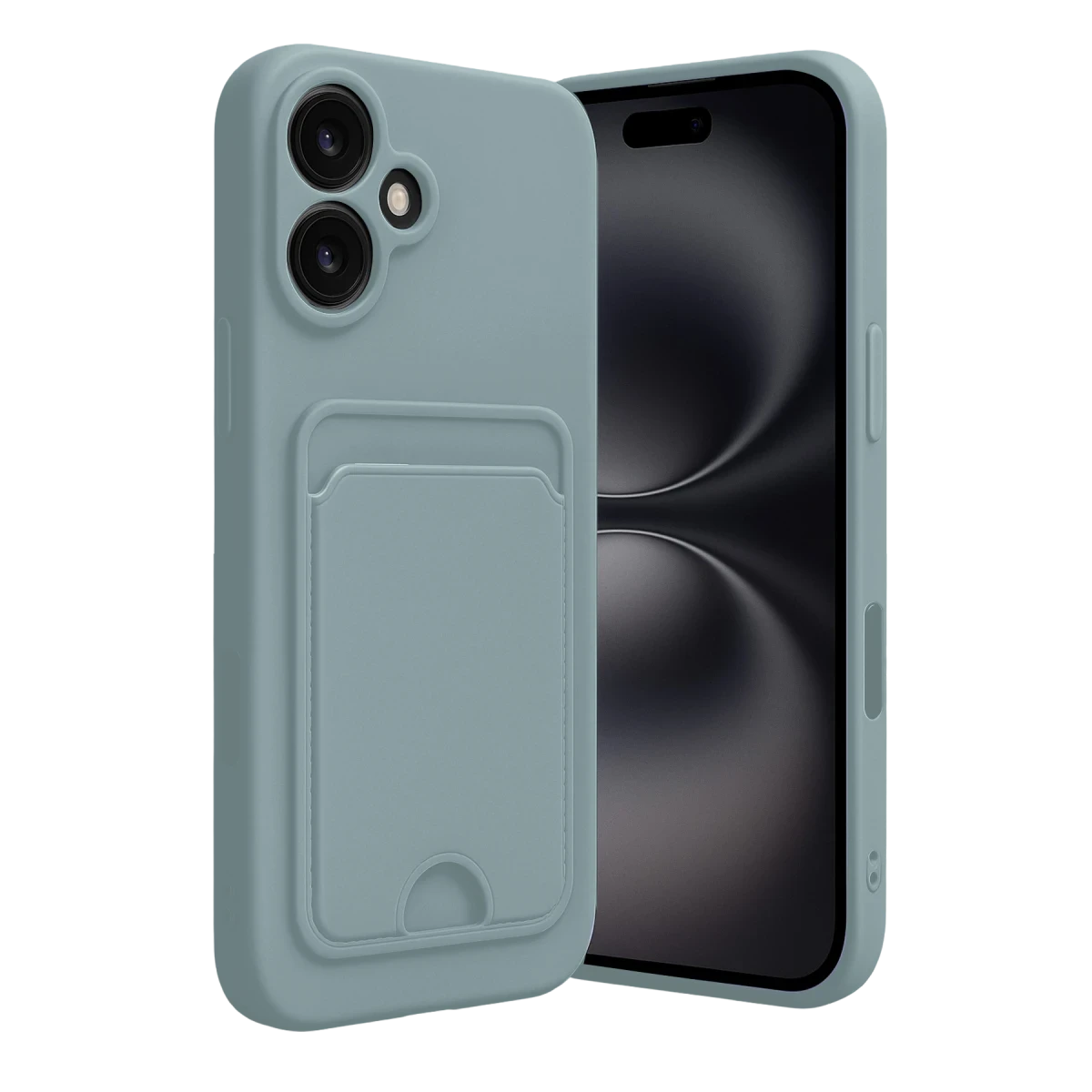 Apple iPhone 16 Kılıf Kelvin Kartvizitli Silikon - Açık Yeşil
