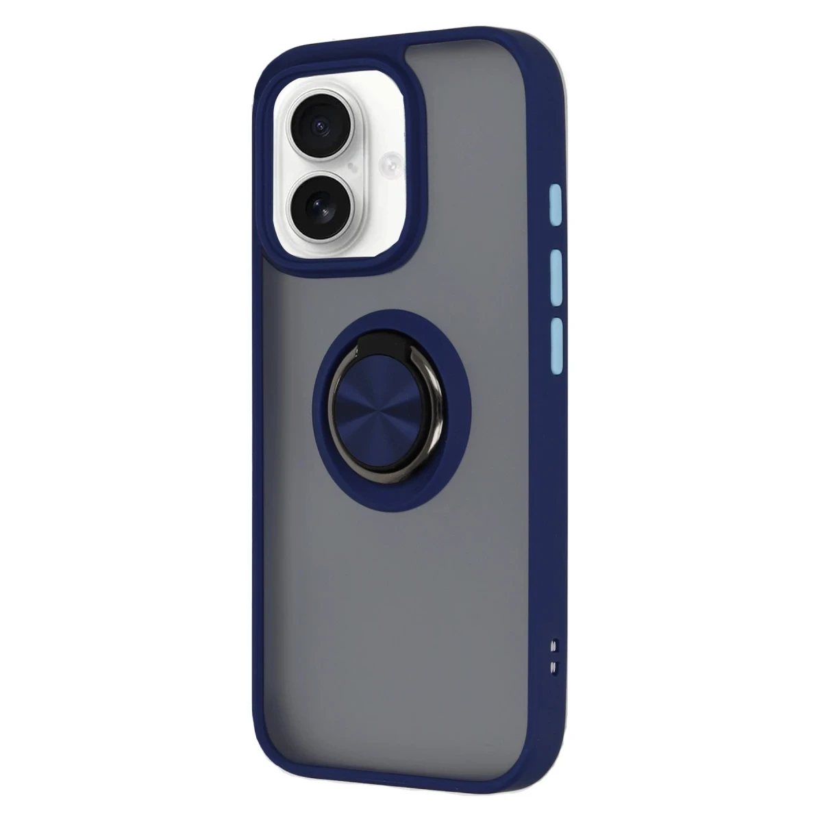 Apple iPhone 16 Kılıf Montreal Yüzüklü Silikon Kapak - Lacivert