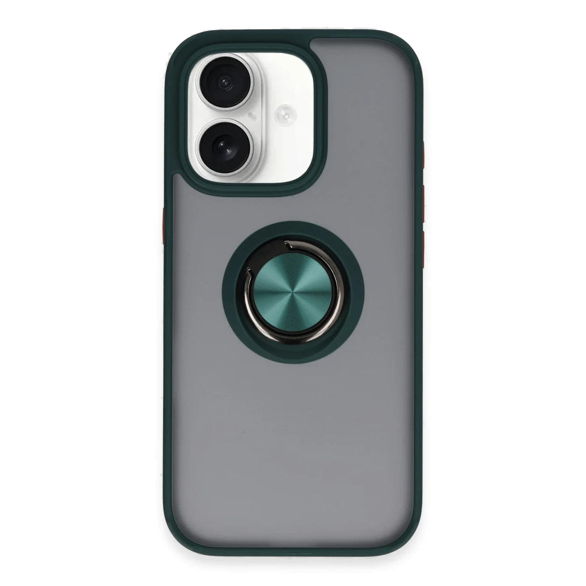 Apple iPhone 16 Kılıf Montreal Yüzüklü Silikon Kapak - Yeşil
