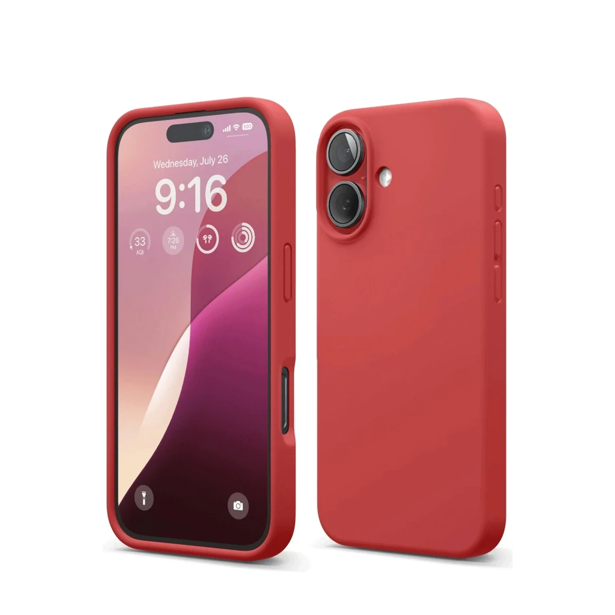 Apple iPhone 16 Kılıf Nano içi Kadife Silikon - Kırmızı