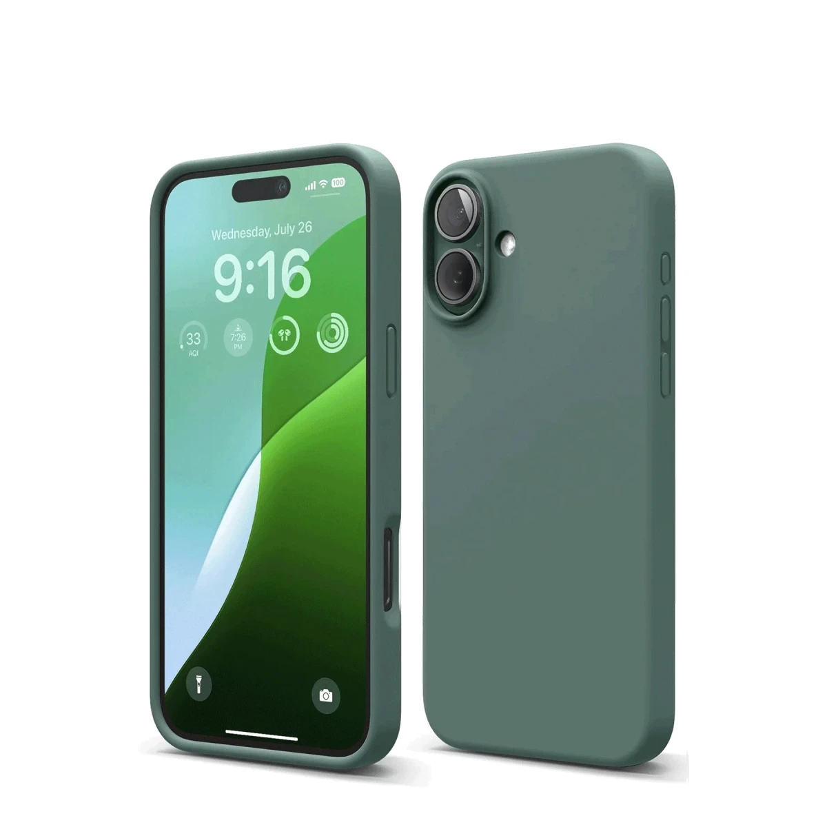 Apple iPhone 16 Kılıf Nano içi Kadife Silikon - Koyu Yeşil