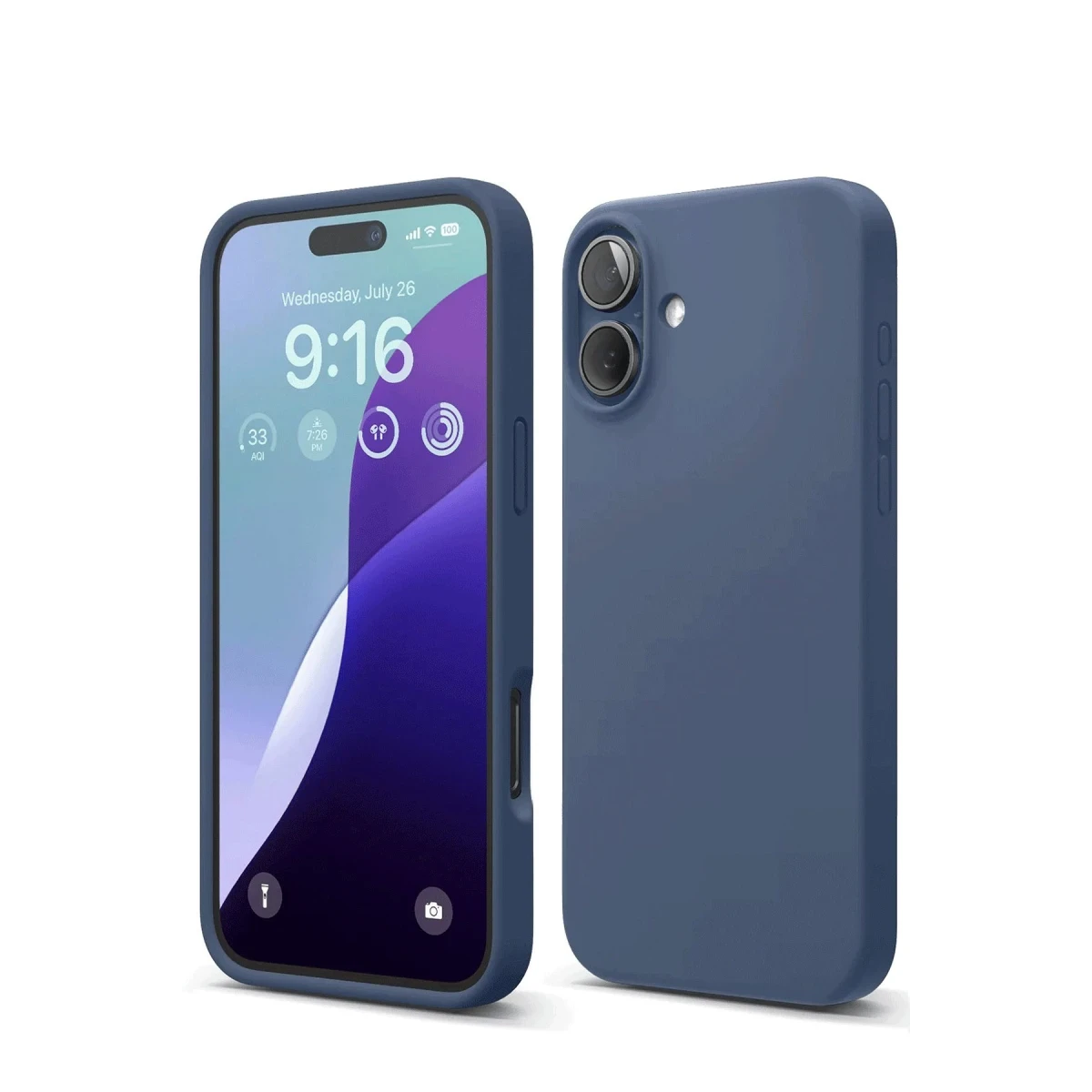 Apple iPhone 16 Kılıf Nano içi Kadife Silikon - Lacivert