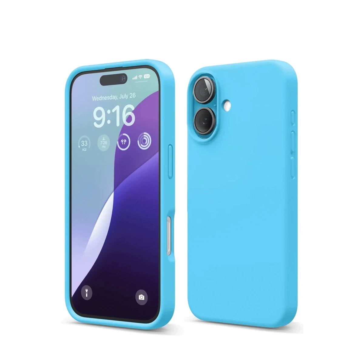Apple iPhone 16 Kılıf Nano içi Kadife Silikon - Mavi