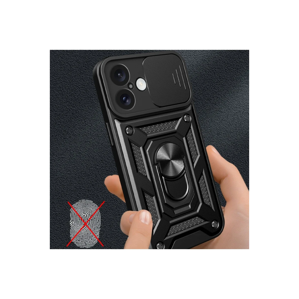 Apple iPhone 16 Kılıf Pars Lens Yüzüklü Silikon - Gümüş