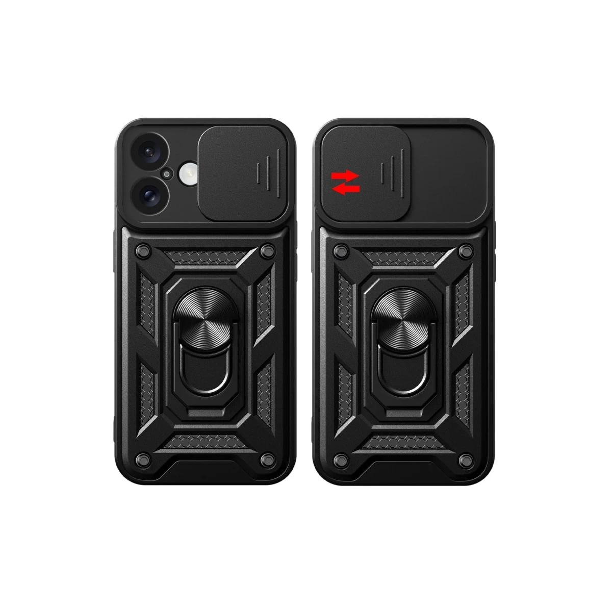 Apple iPhone 16 Kılıf Pars Lens Yüzüklü Silikon - Gümüş