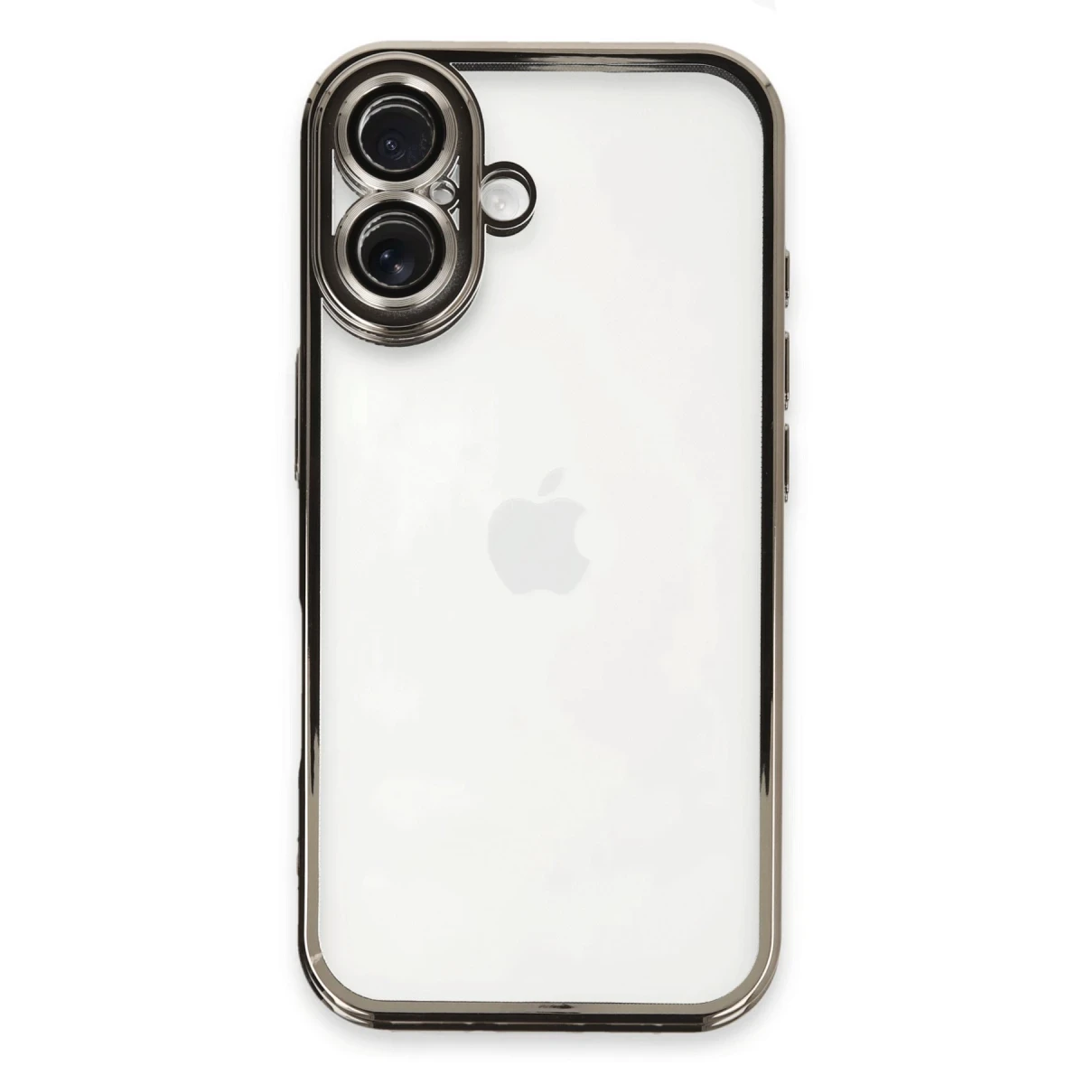 Apple iPhone 16 Kılıf Razer Lensli Silikon - Titanyum Gri
