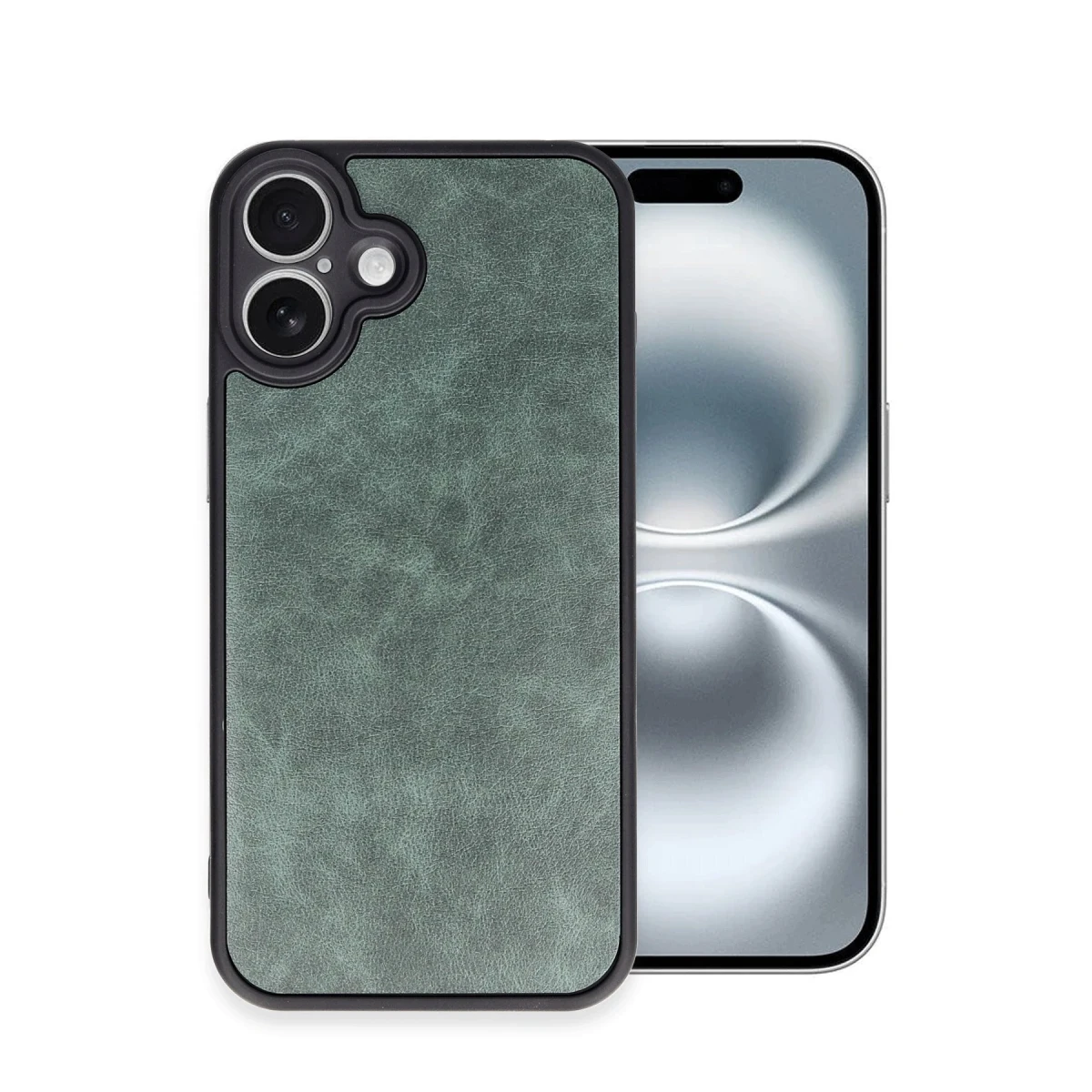 Apple iPhone 16 Plus Kılıf Aras Deri Kapak - Koyu Yeşil