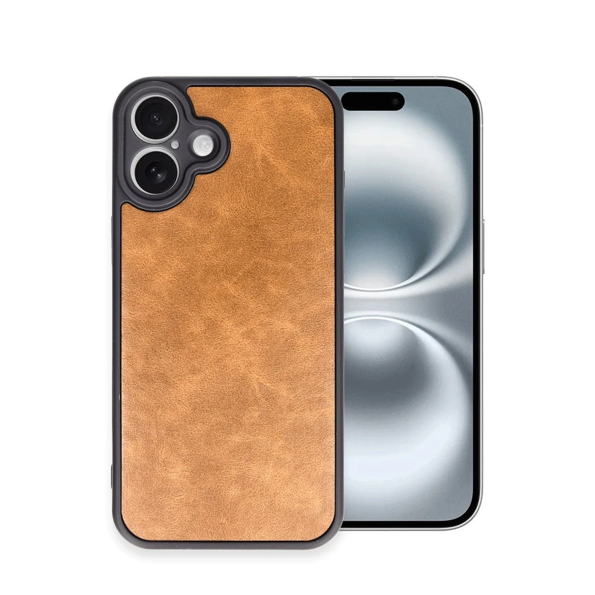 Apple iPhone 16 Plus Kılıf Aras Deri Kapak - Taba