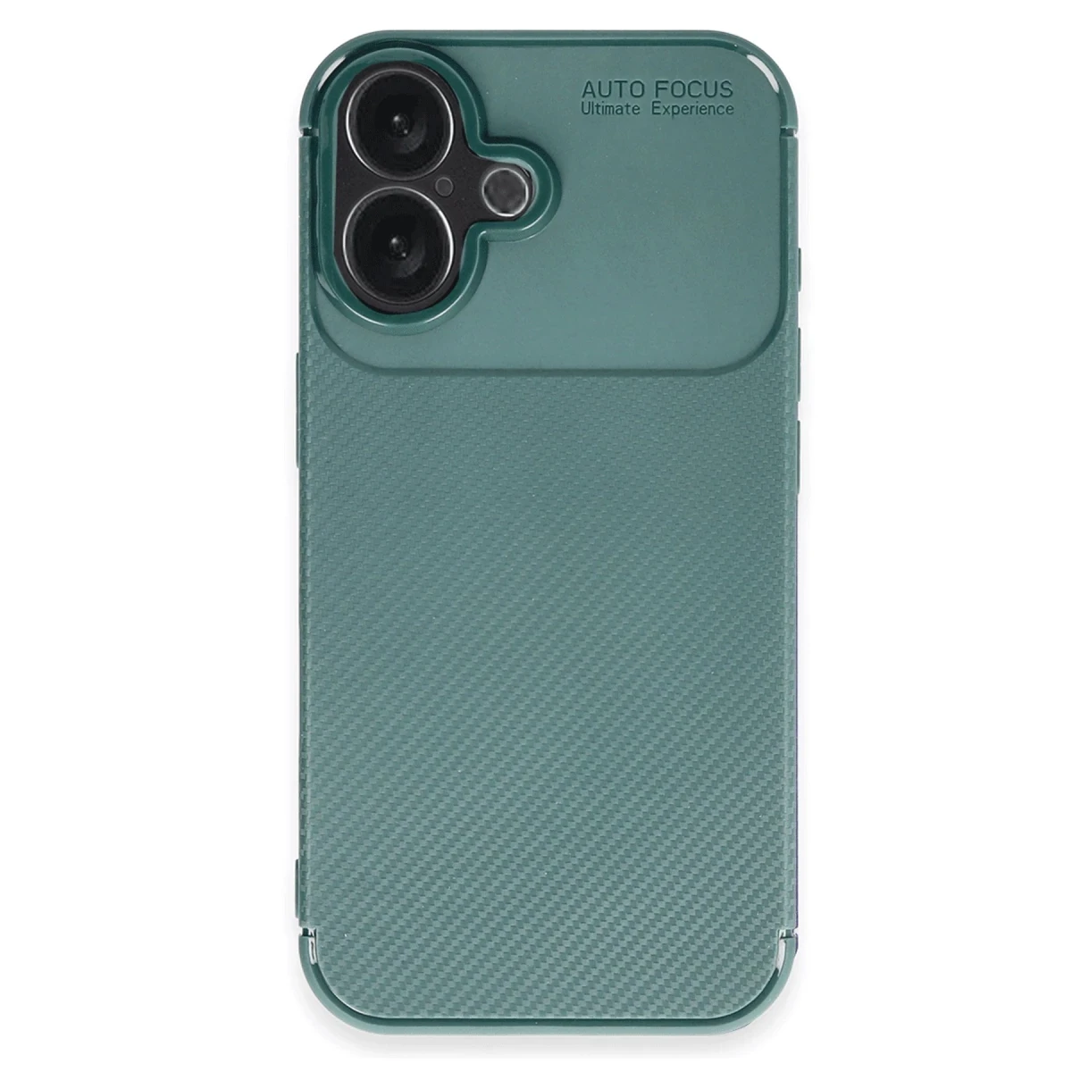 Apple iPhone 16 Plus Kılıf Auto Focus Karbon Kapak - Koyu Yeşil