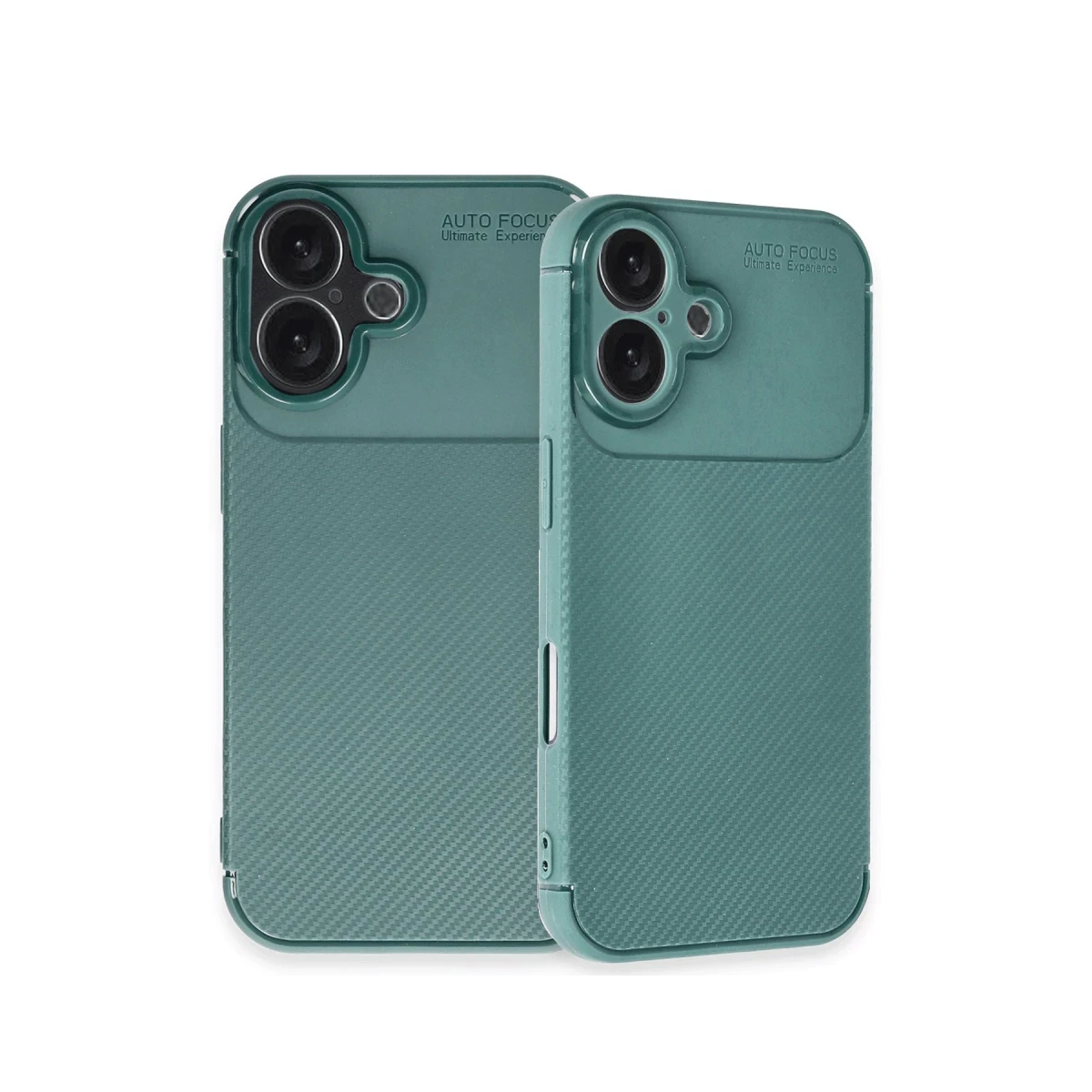 Apple iPhone 16 Plus Kılıf Auto Focus Karbon Kapak - Koyu Yeşil