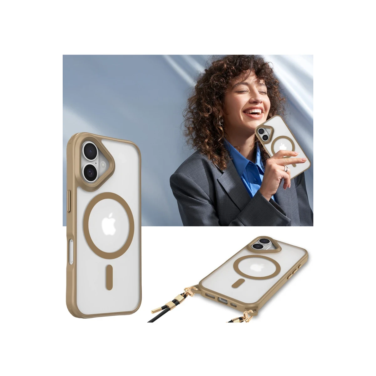 Apple iPhone 16 Plus Kılıf Enka Magsafe Silikon Kılıf - Titan Gri