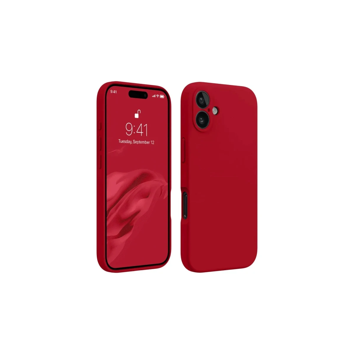 Apple iPhone 16 Plus Kılıf First Silikon - Kırmızı