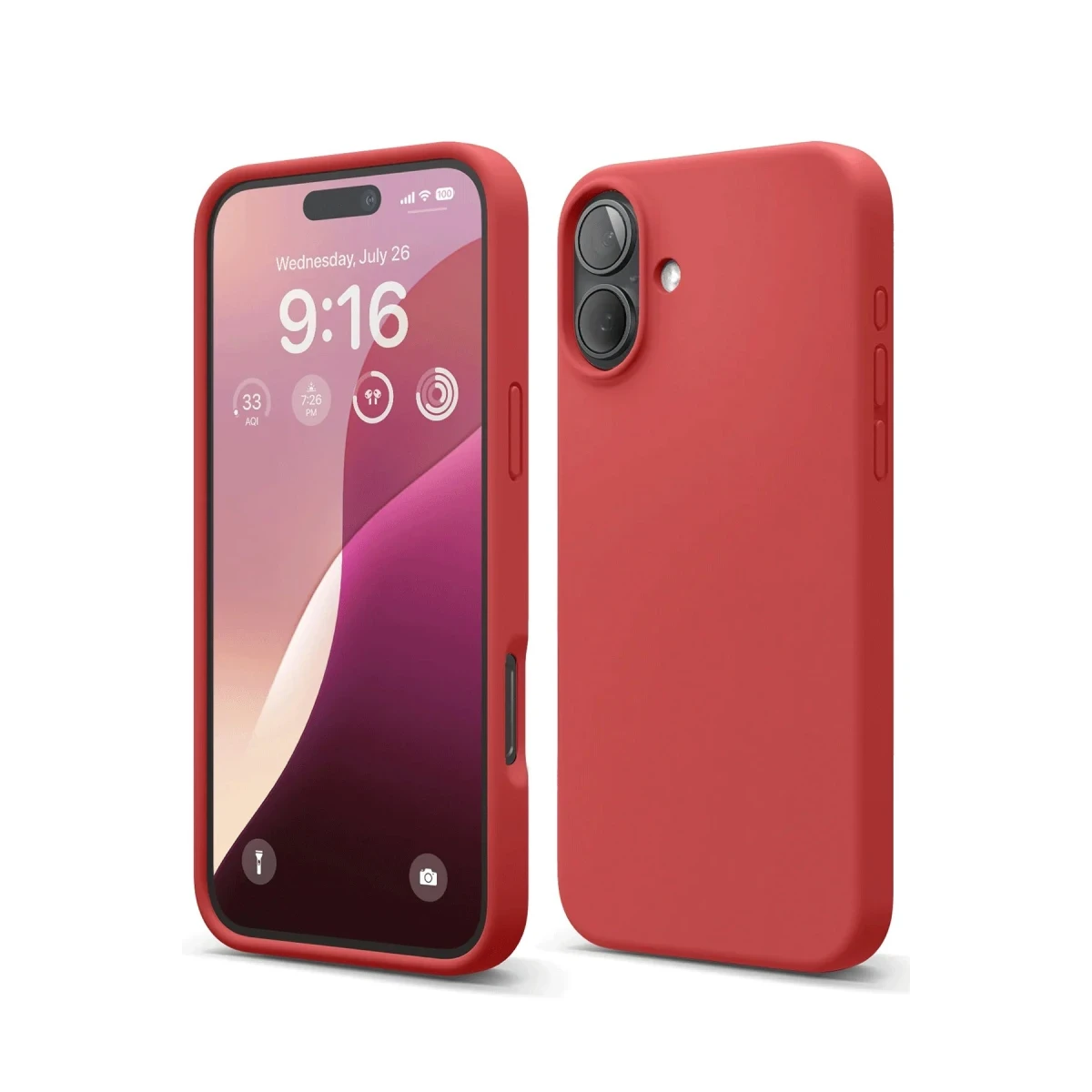 Apple iPhone 16 Plus Kılıf Nano içi Kadife Silikon - Kırmızı