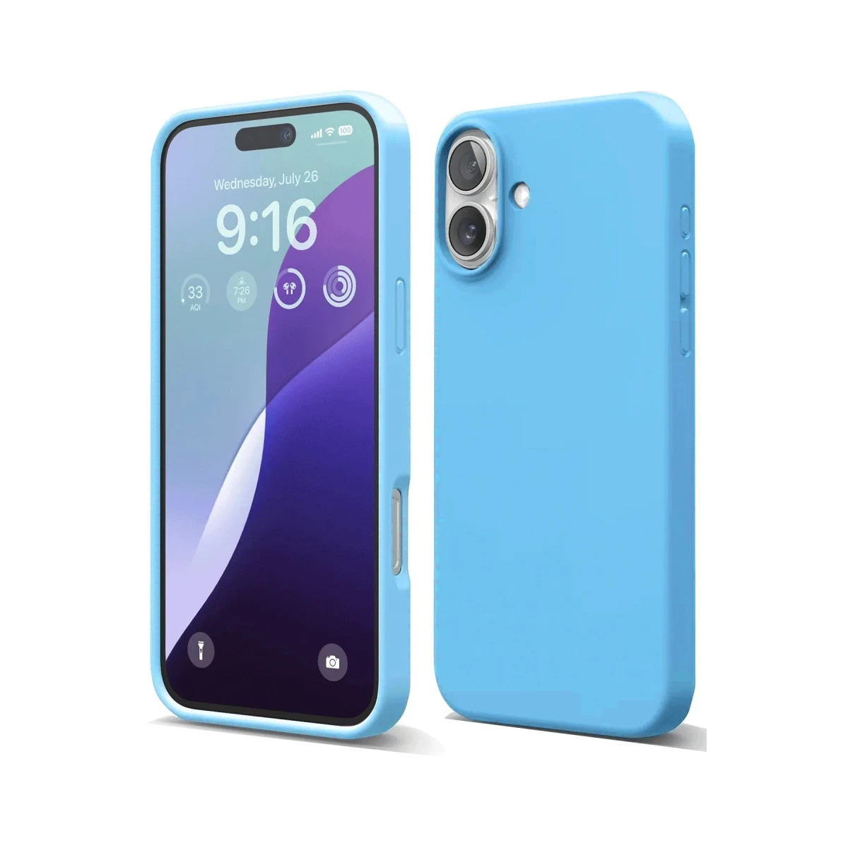 Apple iPhone 16 Plus Kılıf Nano içi Kadife Silikon - Mavi