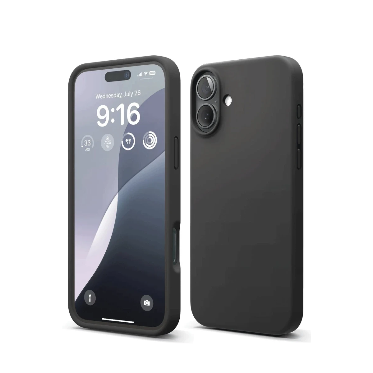 Apple iPhone 16 Plus Kılıf Nano içi Kadife Silikon - Siyah